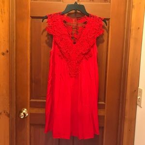 {Ya Los Angeles} crochet top red dress